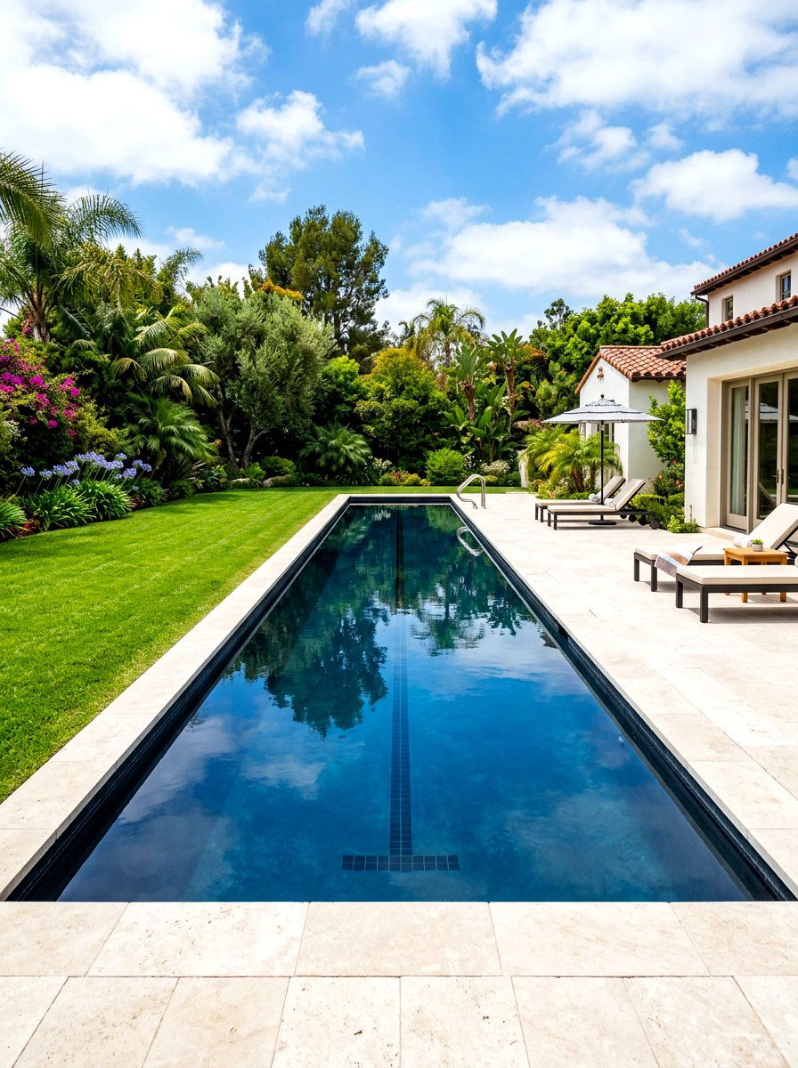 Dark Bottom Lap Pool - 30 lap pool backyard ideas