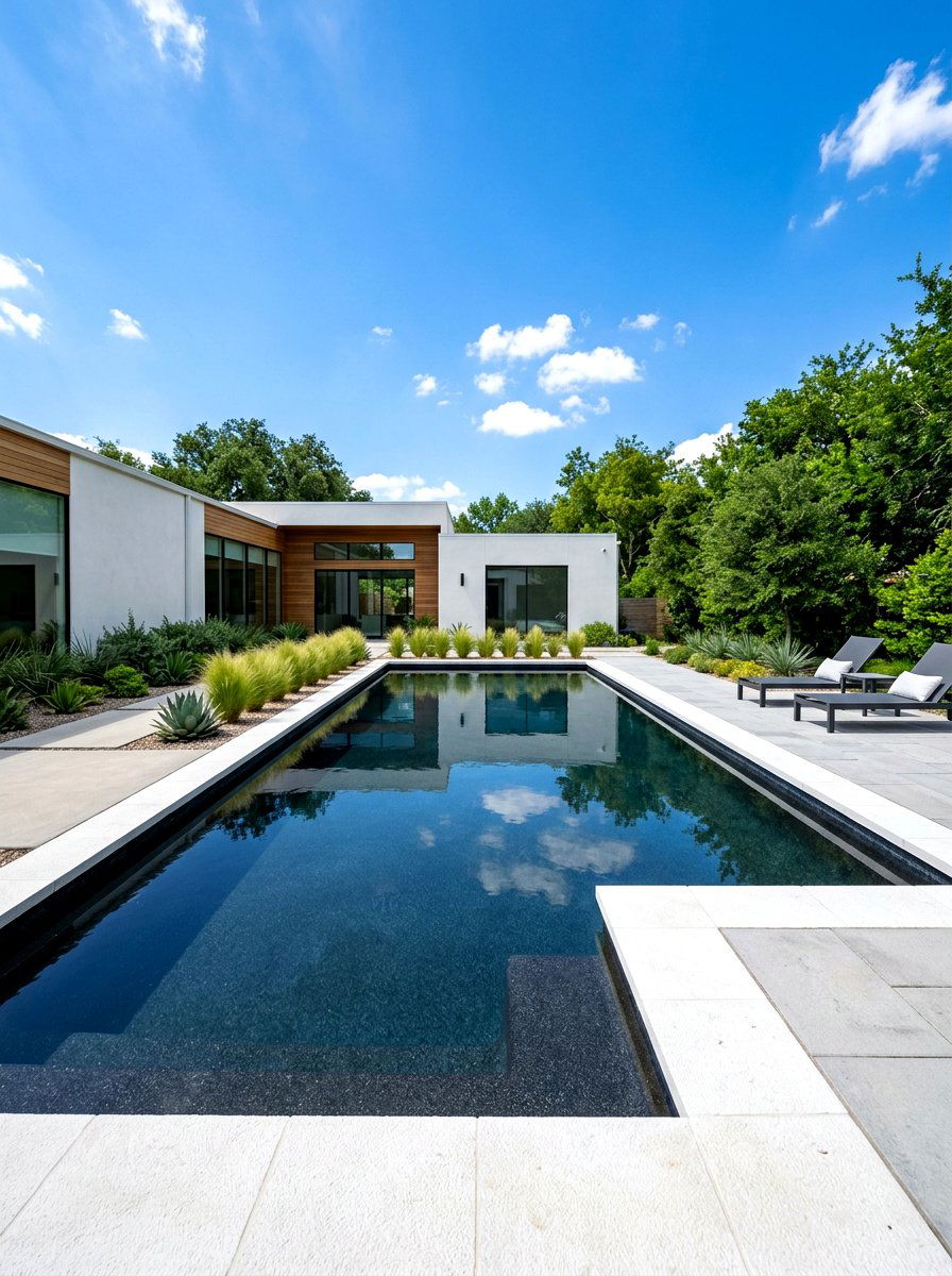 Dark Bottom Pool Finish - 30 resort backyard pool ideas