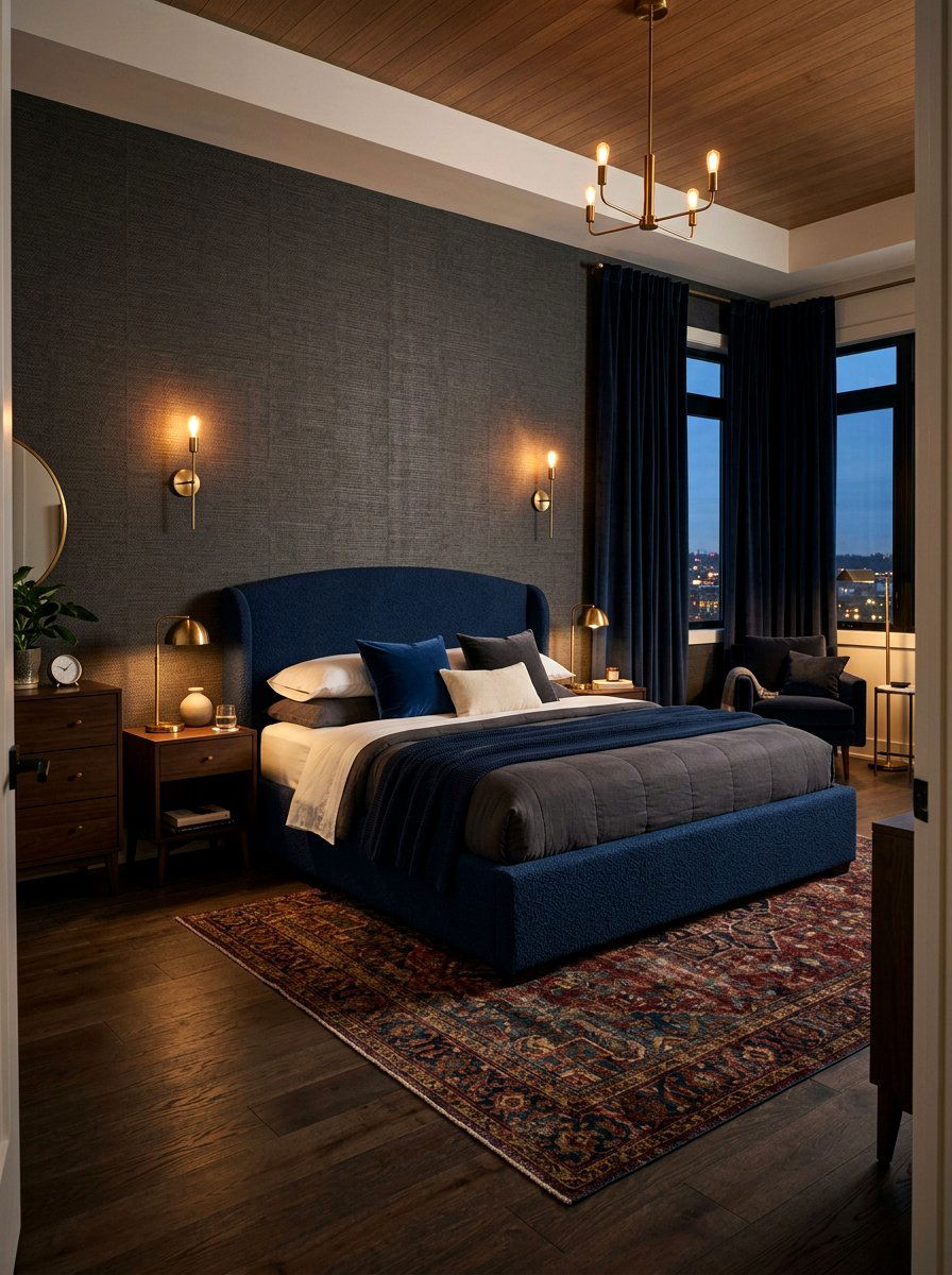 Dark Boucle Bedroom - 30 boucle bedroom ideas