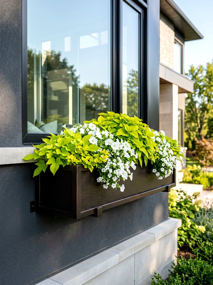 Dark Bronze Window Box - 30 cottage window box ideas