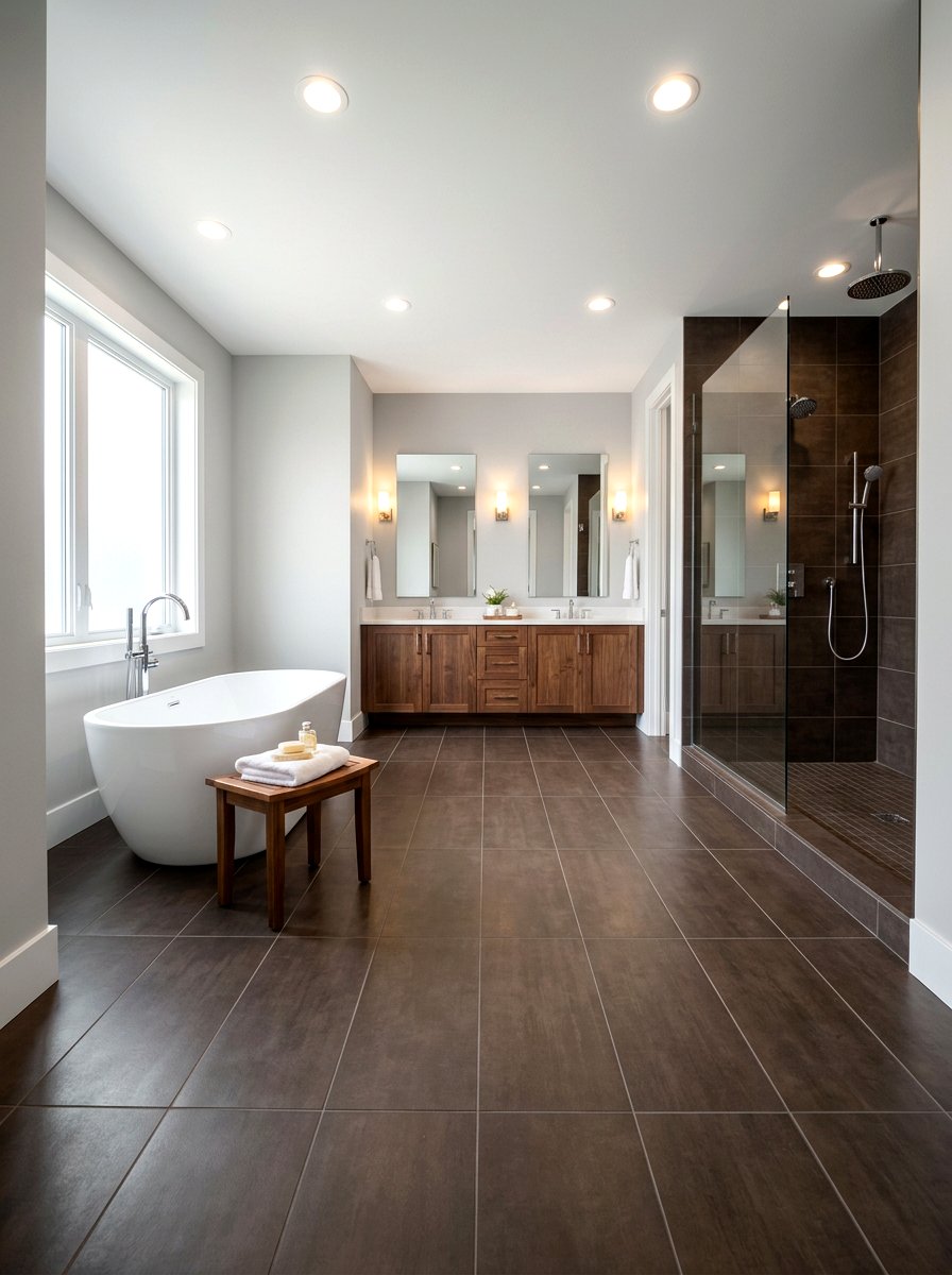 Dark Brown Bathroom Floor - 30 chocolate bathroom ideas