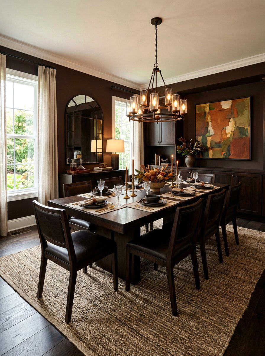 Dark Brown Dining Room - 30 dark moody dining room ideas