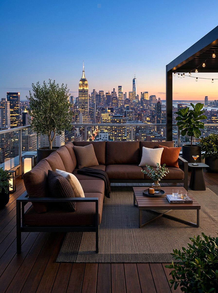 Dark Brown Sunbrella Cushioned Space - 30 cocoa patio furniture ideas