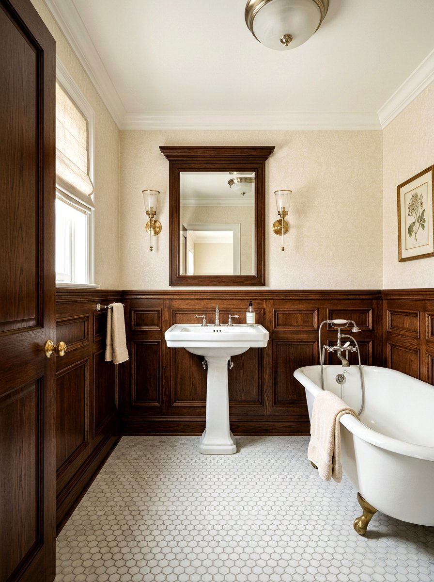 Dark Brown Wainscoting Bathroom - 30 chocolate bathroom ideas