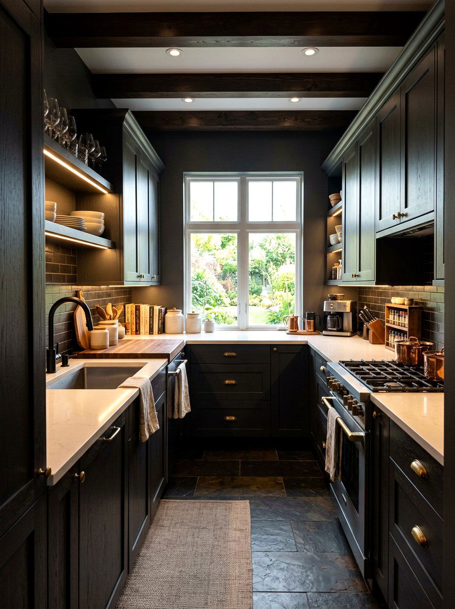 Dark Cabinet Scullery Lighting - 30 pantry scullery combo ideas