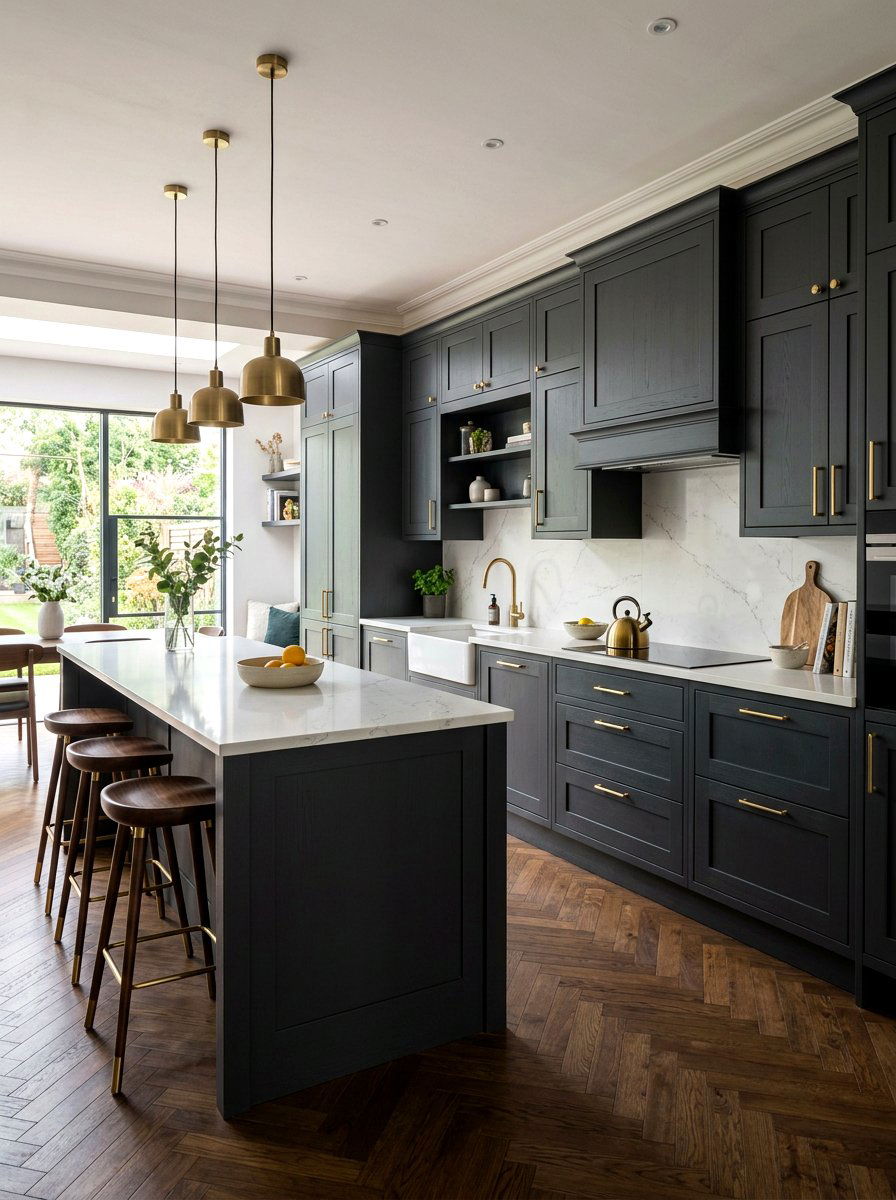 Dark Cabinetry Contrast - 30 small utility room ideas