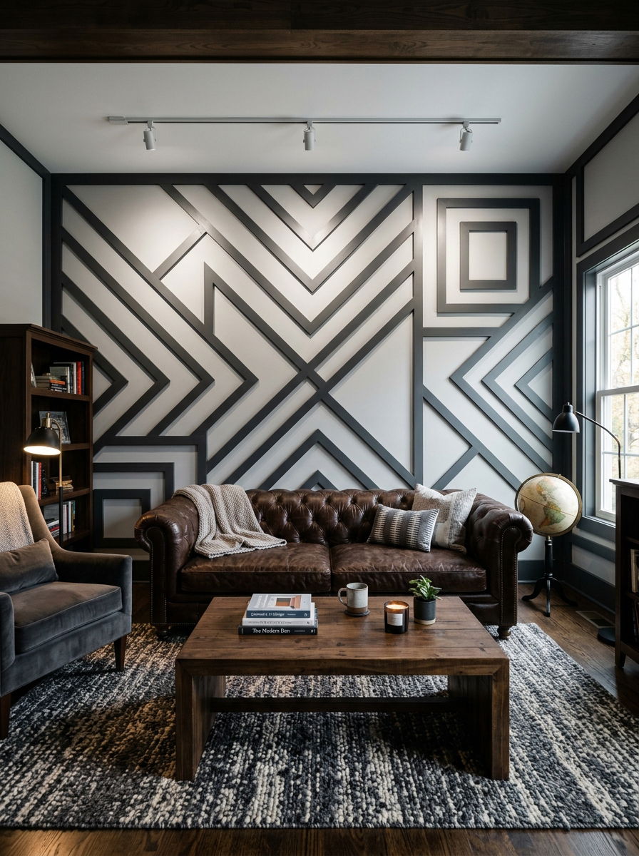 Dark Charcoal Accent Trim - 30 removable wall molding ideas