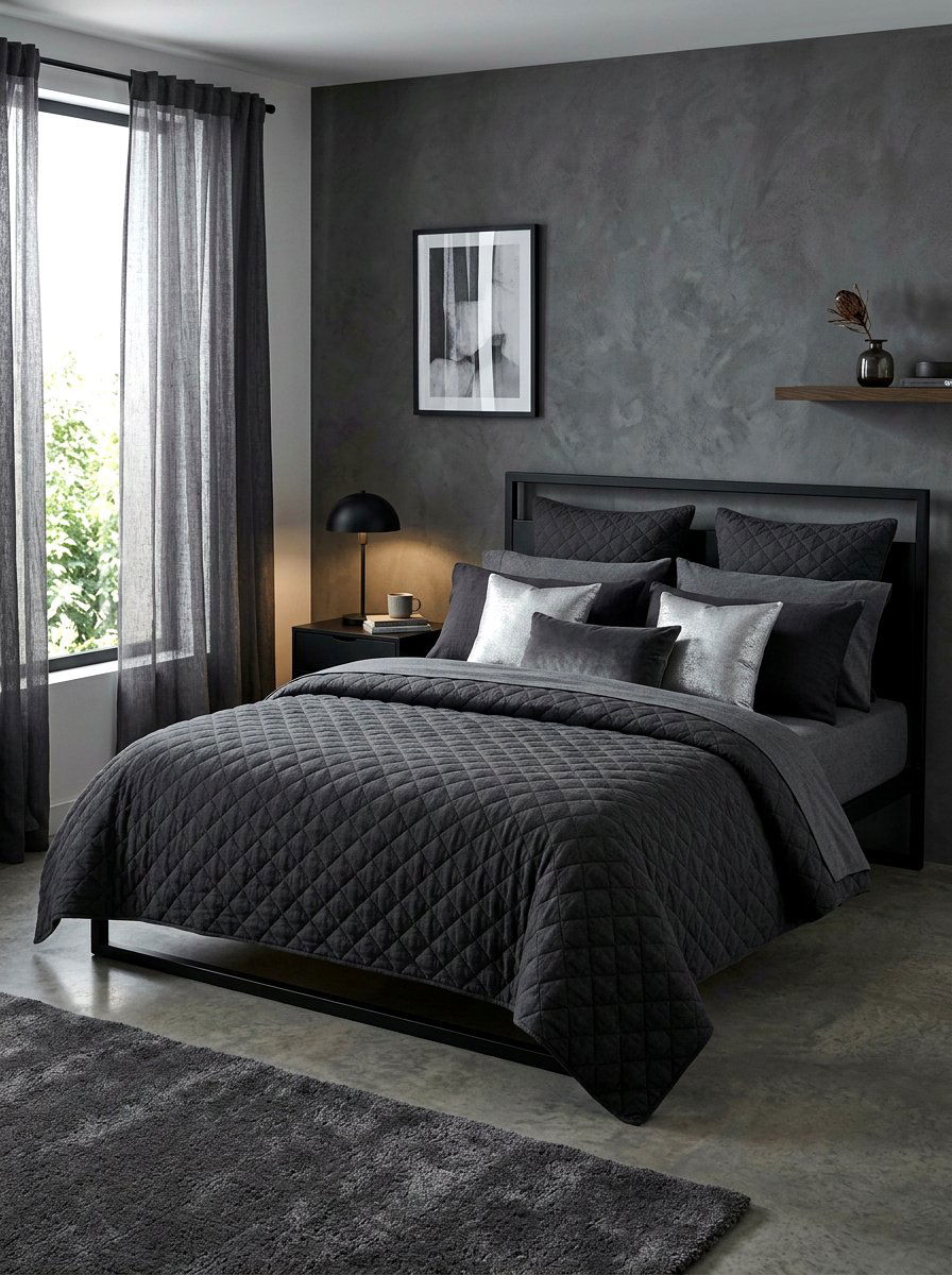 Dark Charcoal Bedscape - 30 designer bedscape ideas