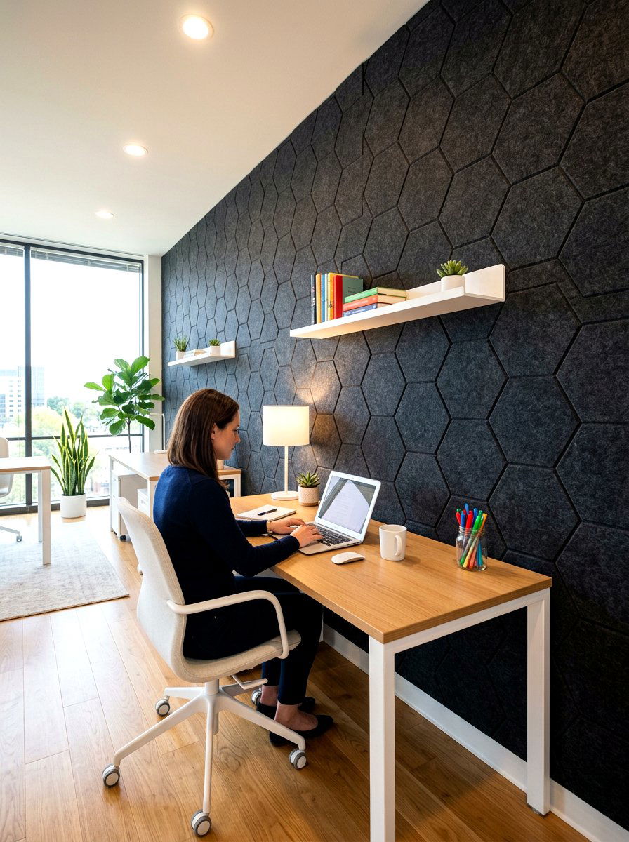 Dark Charcoal Felt Panel - 30 pin board office wall ideas