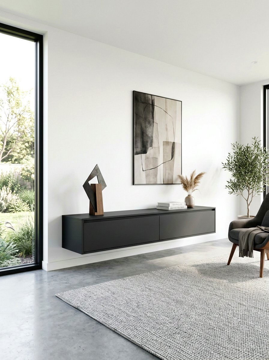 Dark Charcoal Floating Unit - 30 TV over console ideas