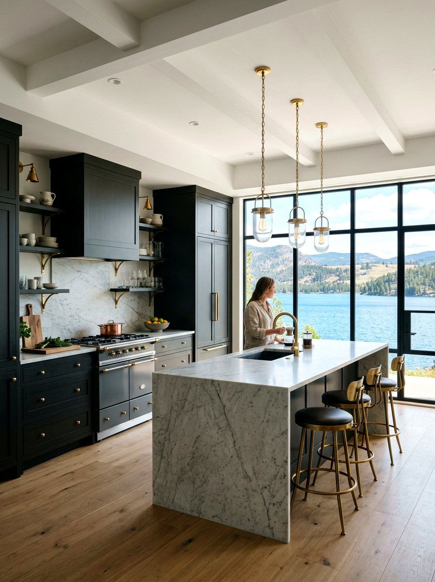Dark Charcoal Kitchen - 30 lake house kitchen ideas