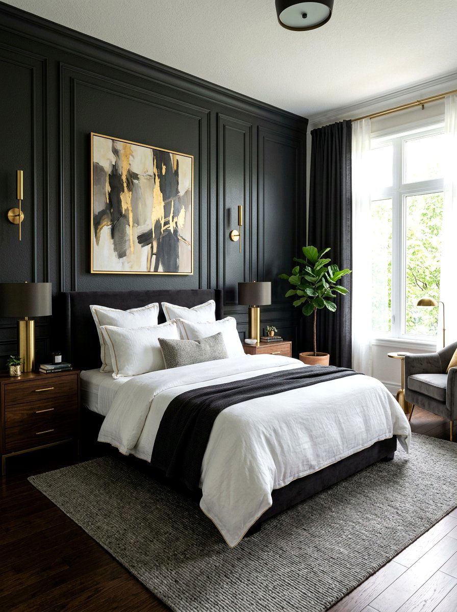 Dark Charcoal Paint - 30 headboard wall ideas