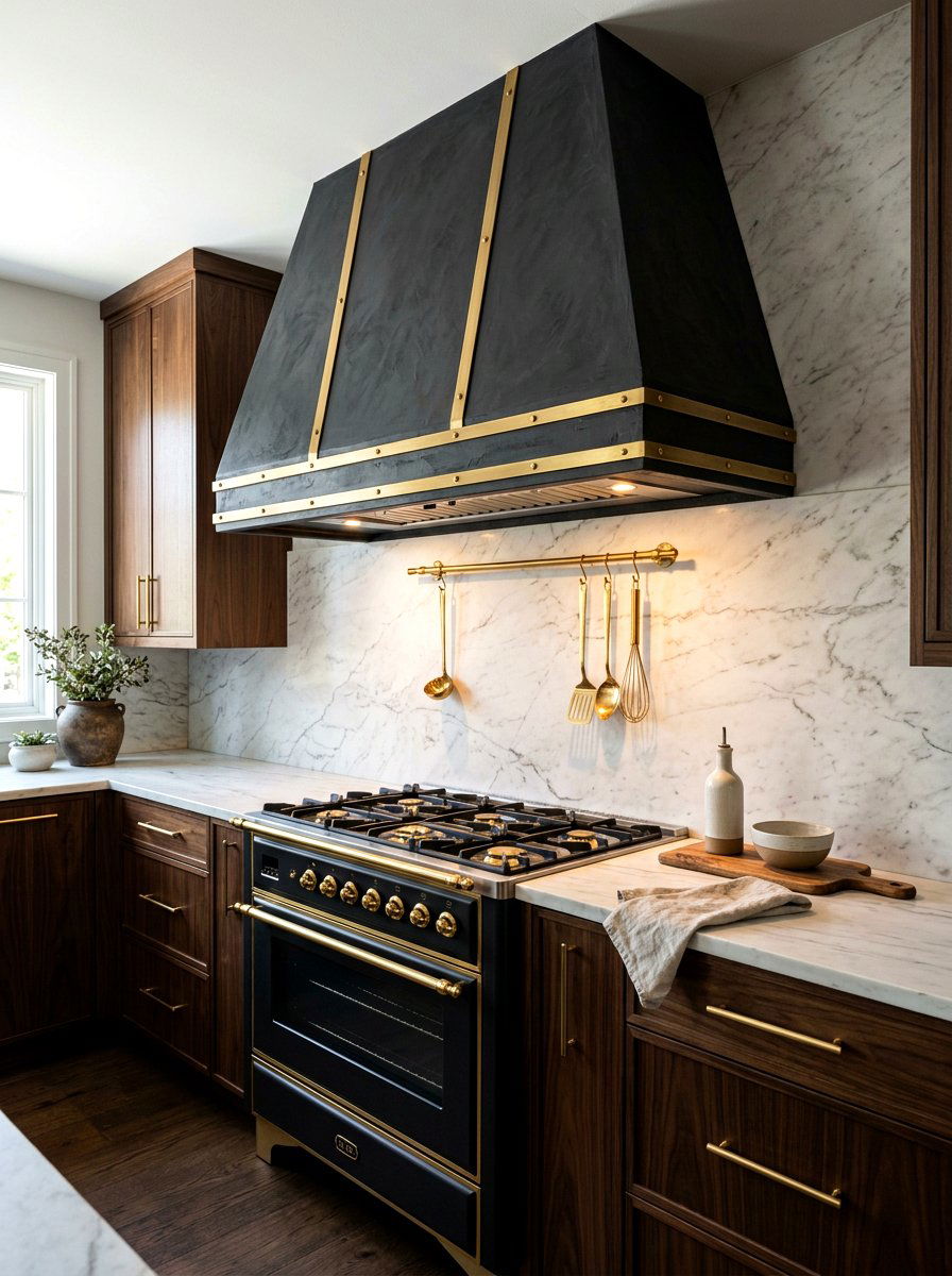 Dark Charcoal Plaster Hood - 30 plaster range hood ideas