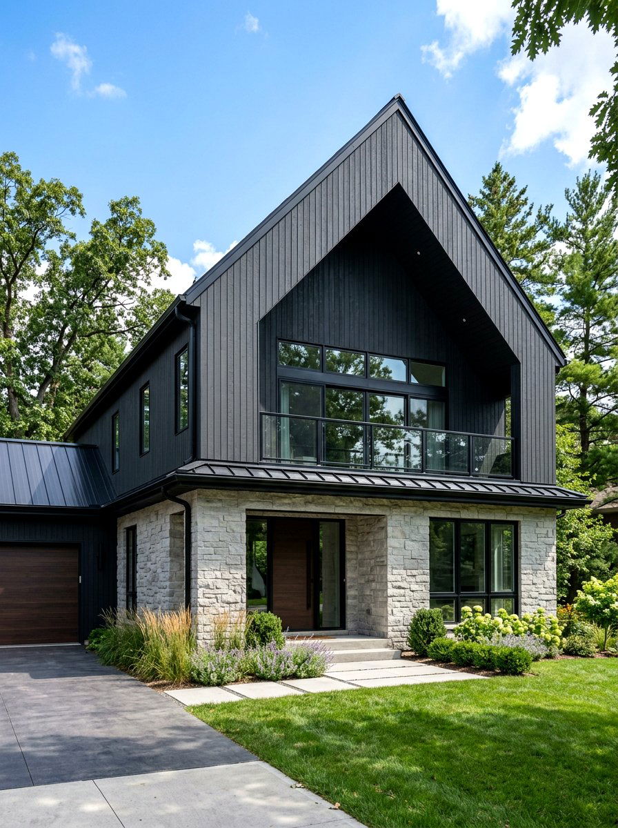 Dark Charcoal Siding - 30 gable accent ideas