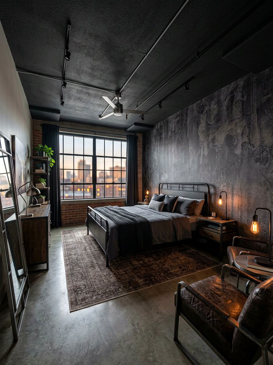 Dark Charcoal Texture - 30 ceiling wallpaper bedroom ideas