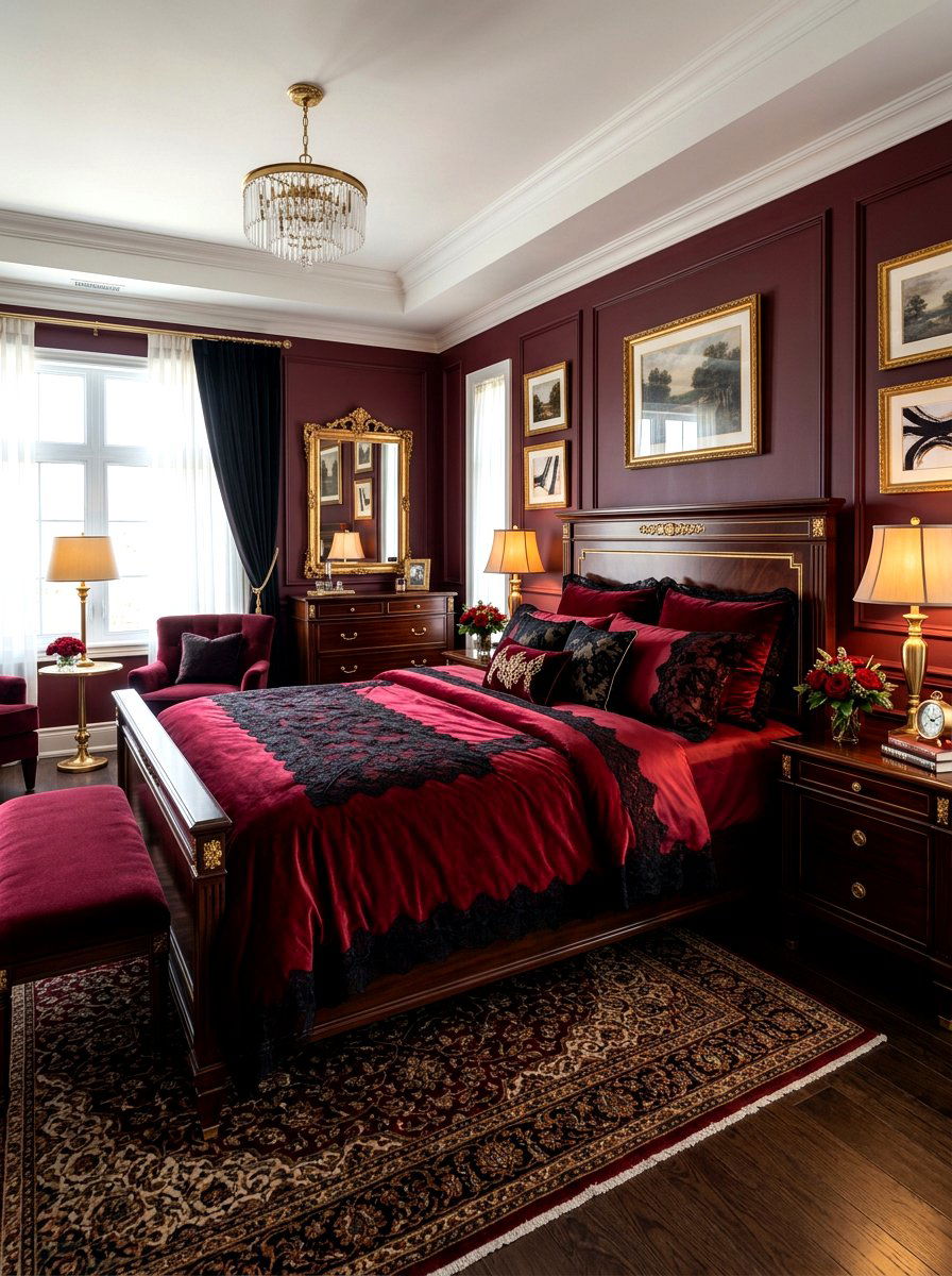 Dark Cherry Bedroom - 30 coquette bedroom decor ideas