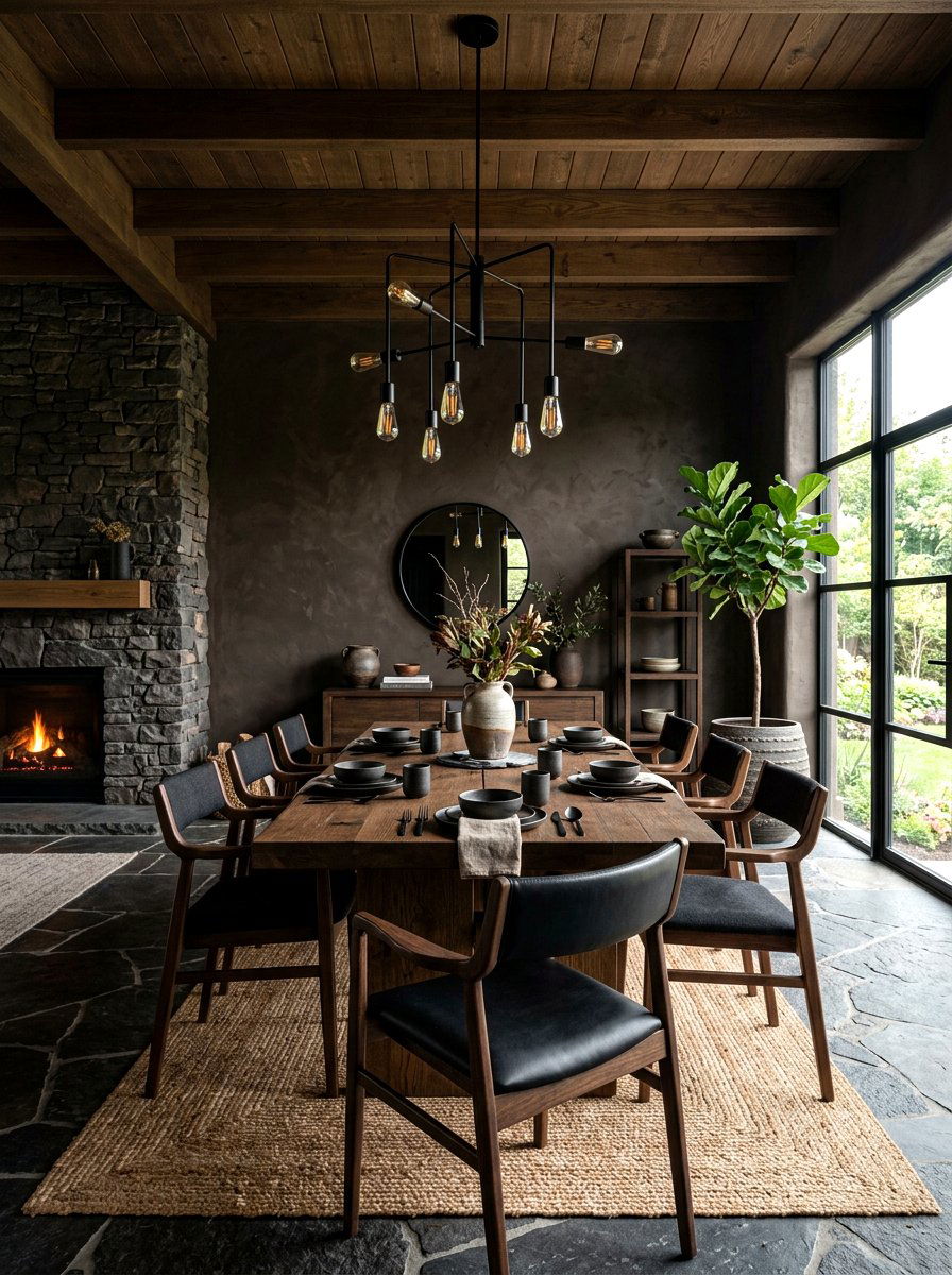 Dark Clay Dining Room - 30 saturated dining room ideas