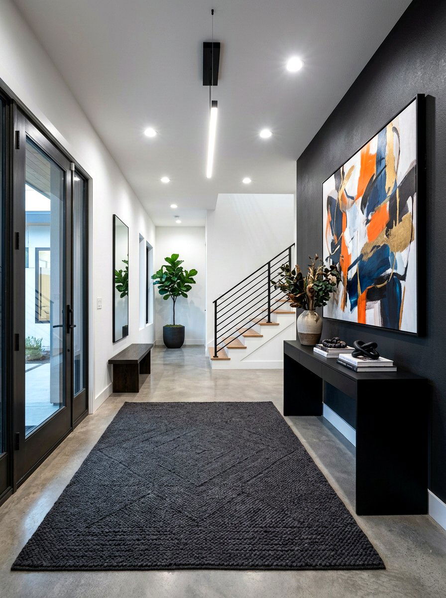 Dark Colored Rug - 30 foyer rug ideas