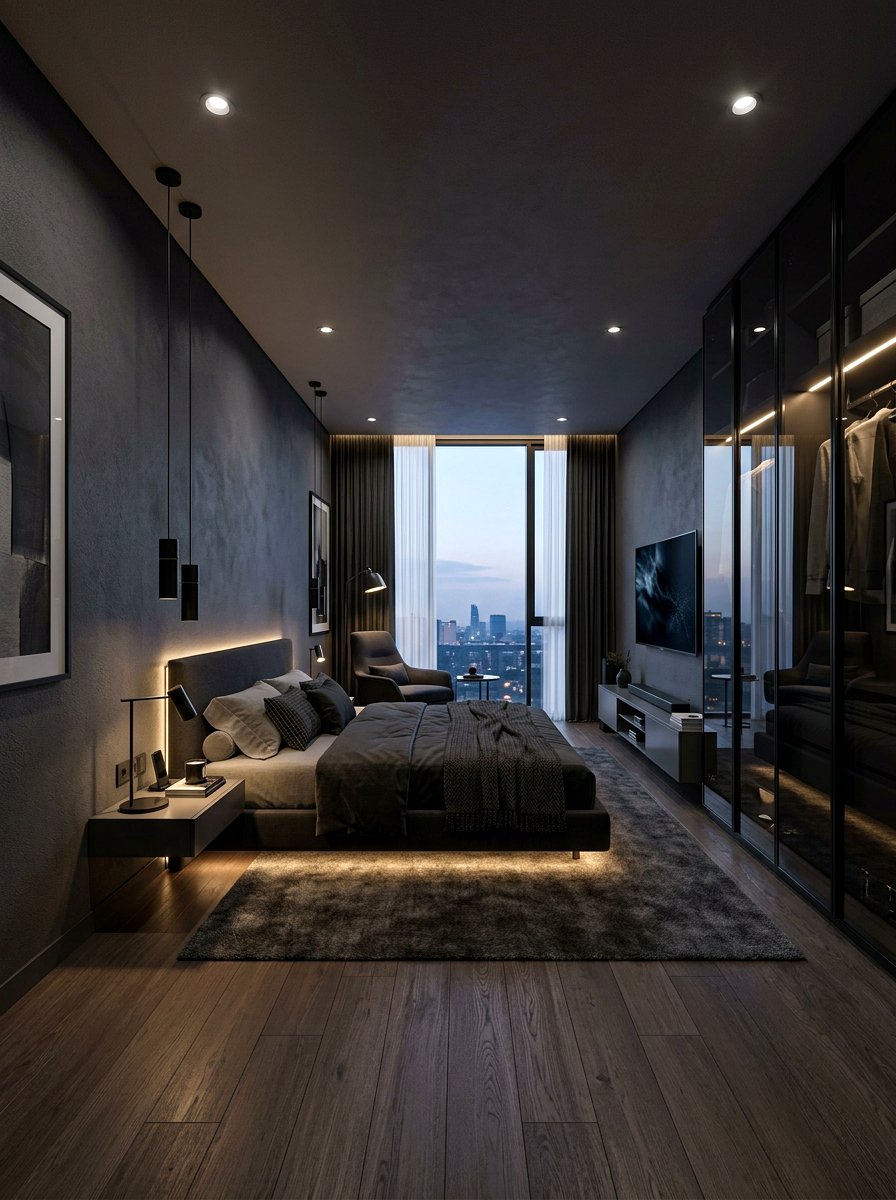 Dark Contemporary Bedroom Style - 30 dark bedroom ideas