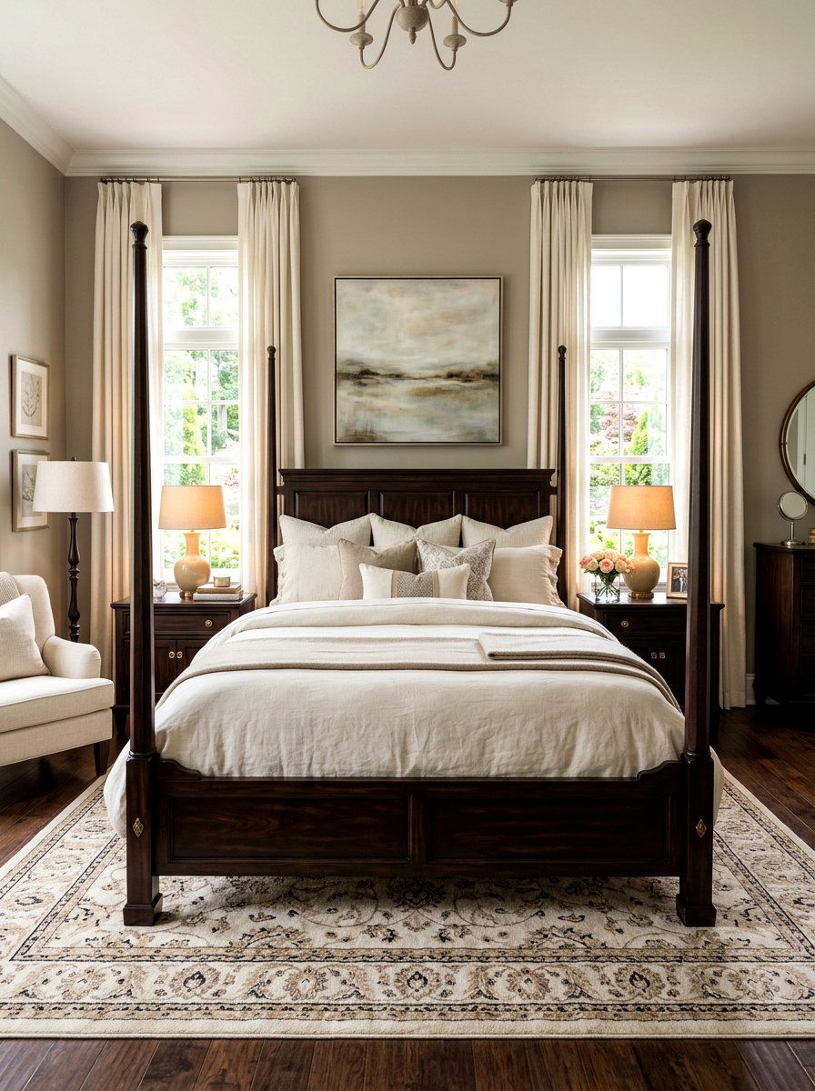 Dark Espresso Wood Poster Bed - 30 four poster bed ideas