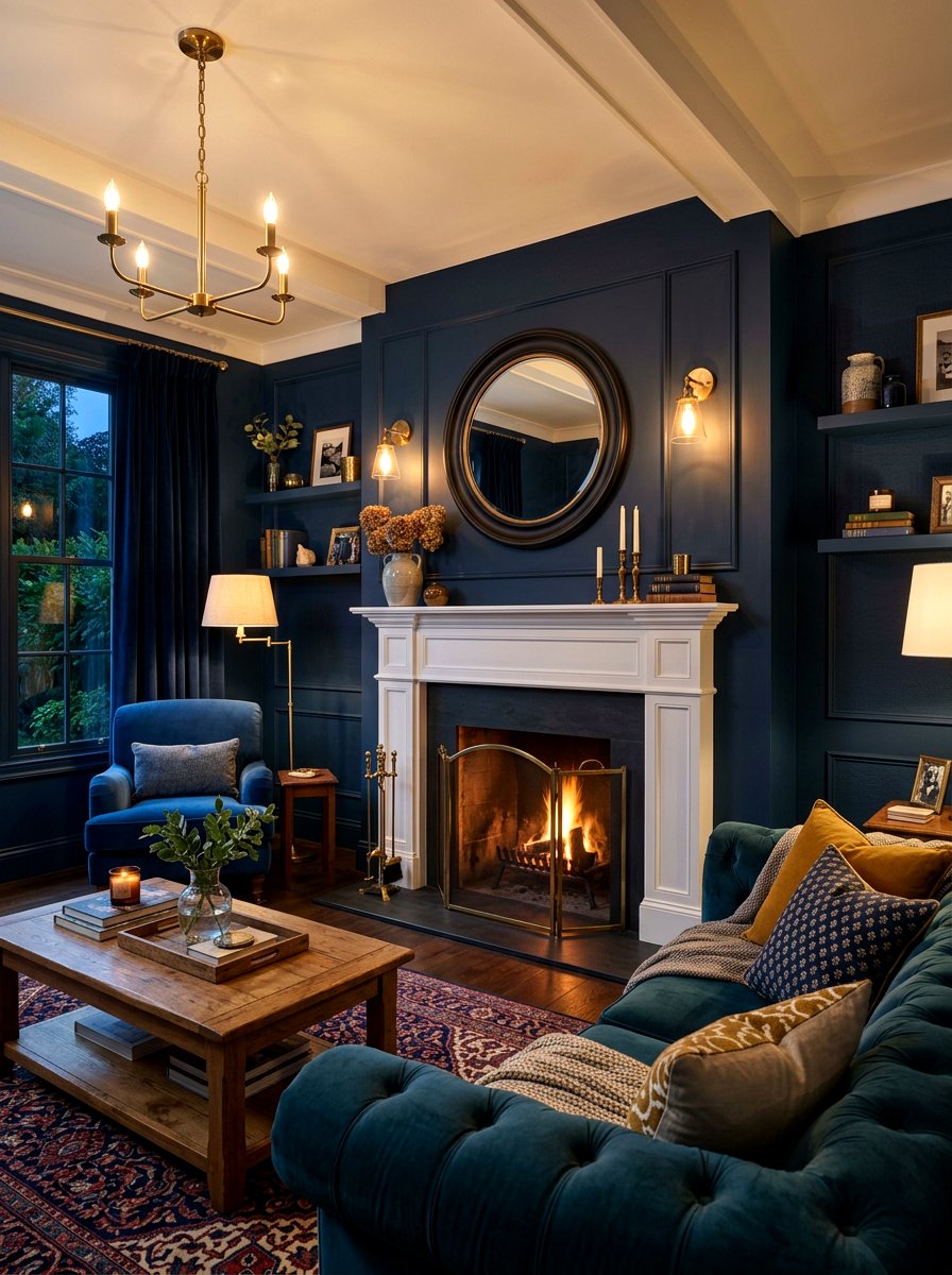 Dark Fireplace Wall - 30 family room fireplace ideas
