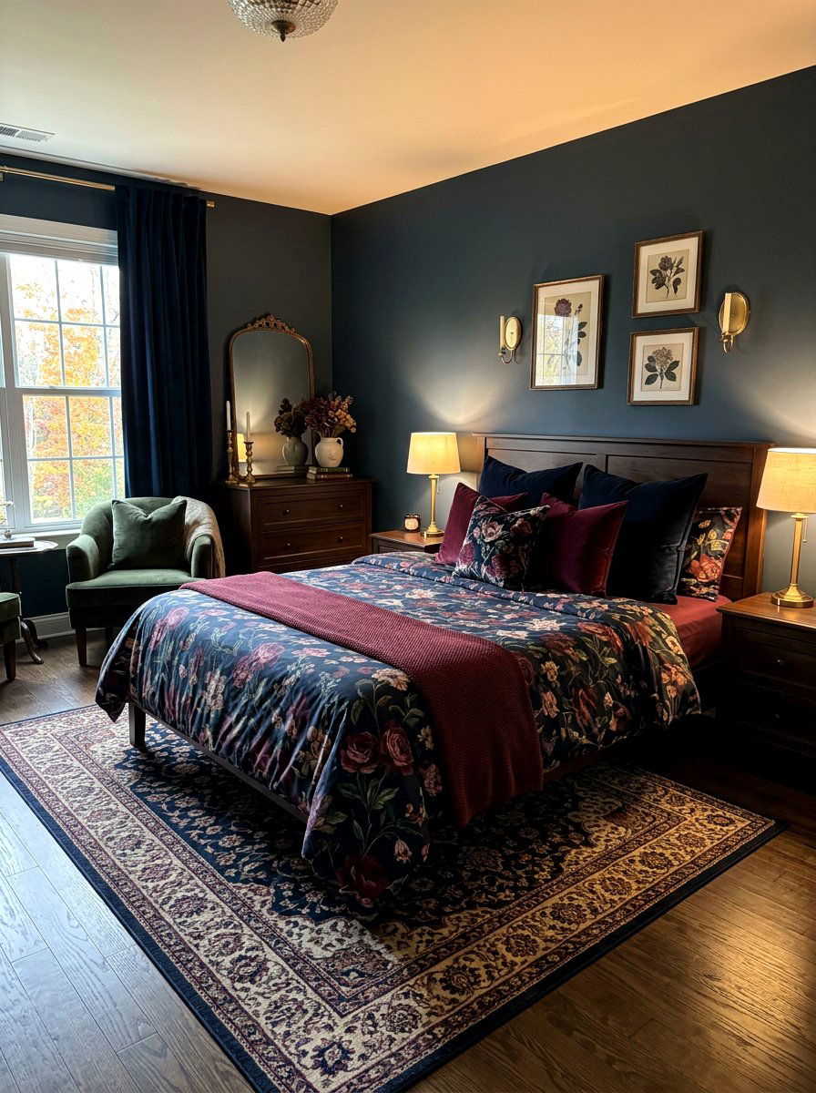 Dark Floral Duvet - 30 elevated bedscape ideas