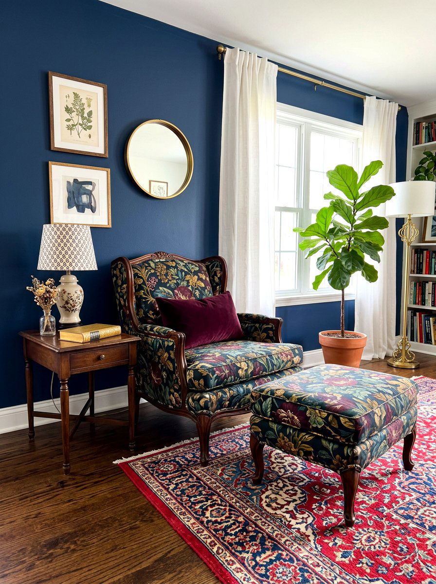 Dark Floral Patterned Furniture - 30 dark floral bedroom aesthetic ideas