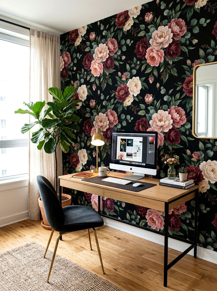 Dark Floral Removable Wallpaper - 30 dark floral bedroom aesthetic ideas