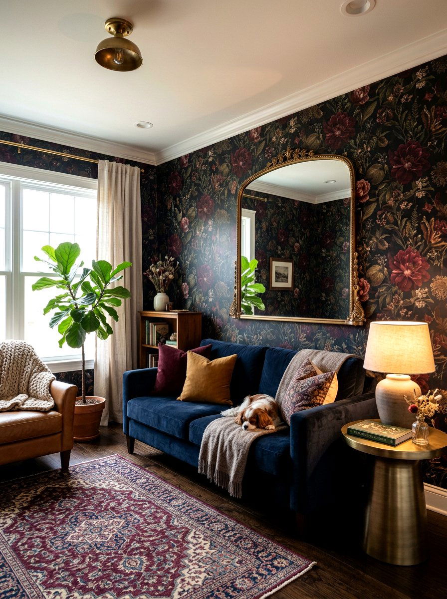 Dark Floral Wallpaper - 30 peel and stick wallpaper ideas