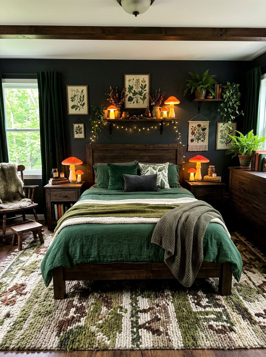 Dark Forest Aesthetic - 30 mushroom bedroom ideas