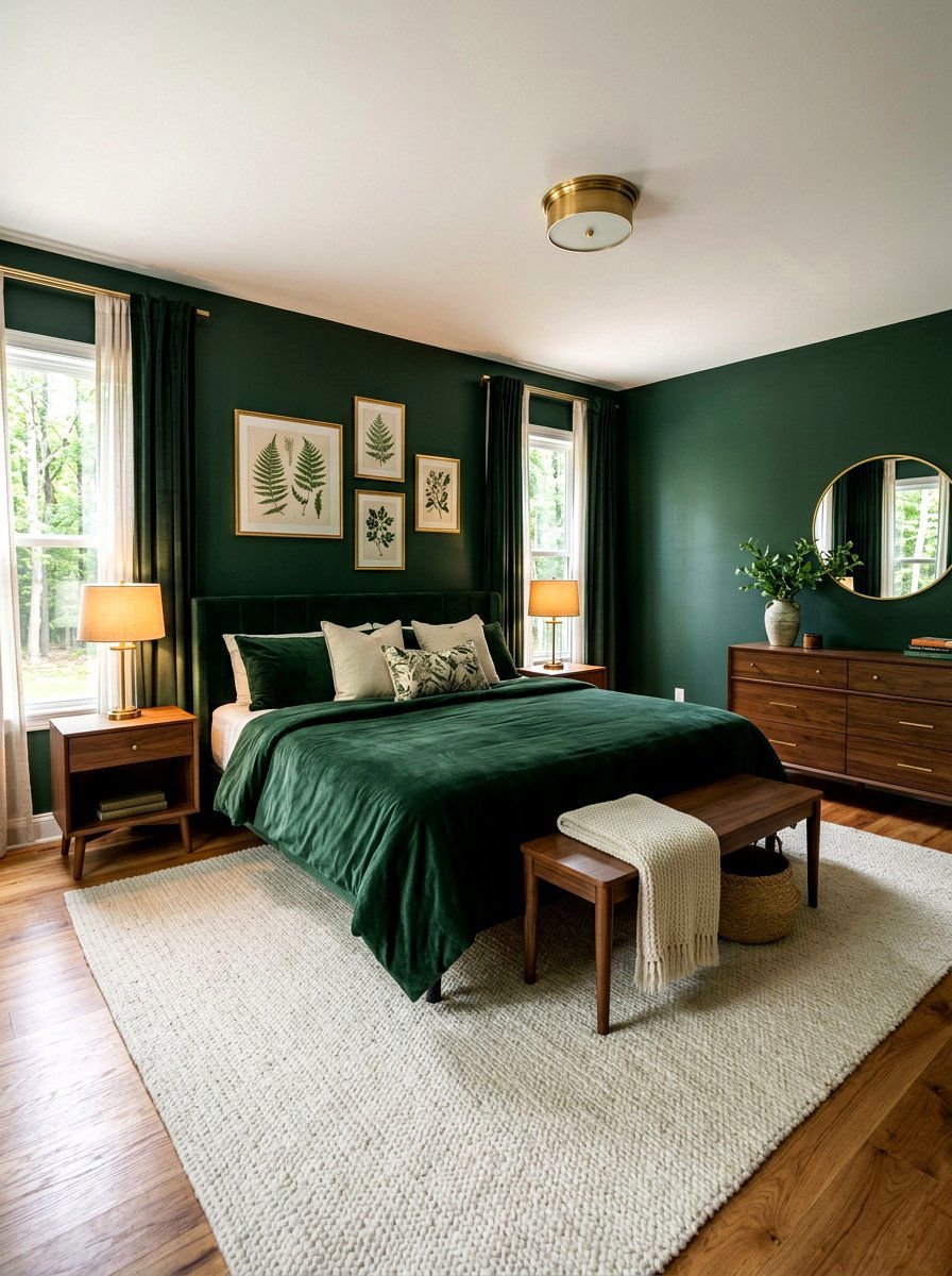 Dark Forest Green Palette - 30 cottagecore bedroom ideas