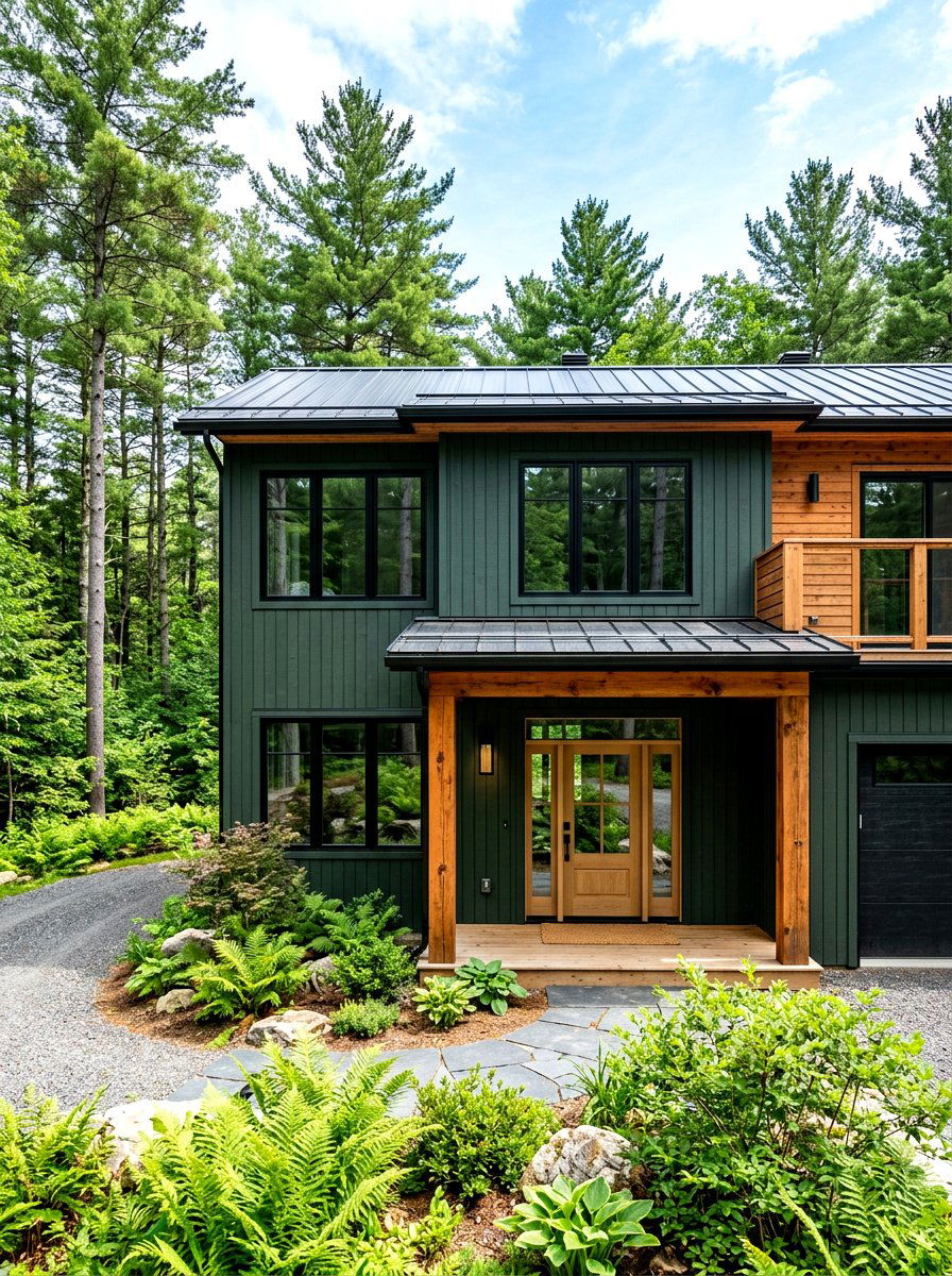 Dark Forest Green Siding - 30 green house exterior ideas