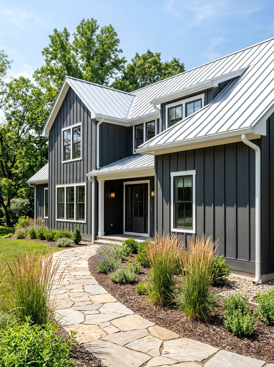 Dark Gray Board And Batten - 30 board and batten exterior ideas