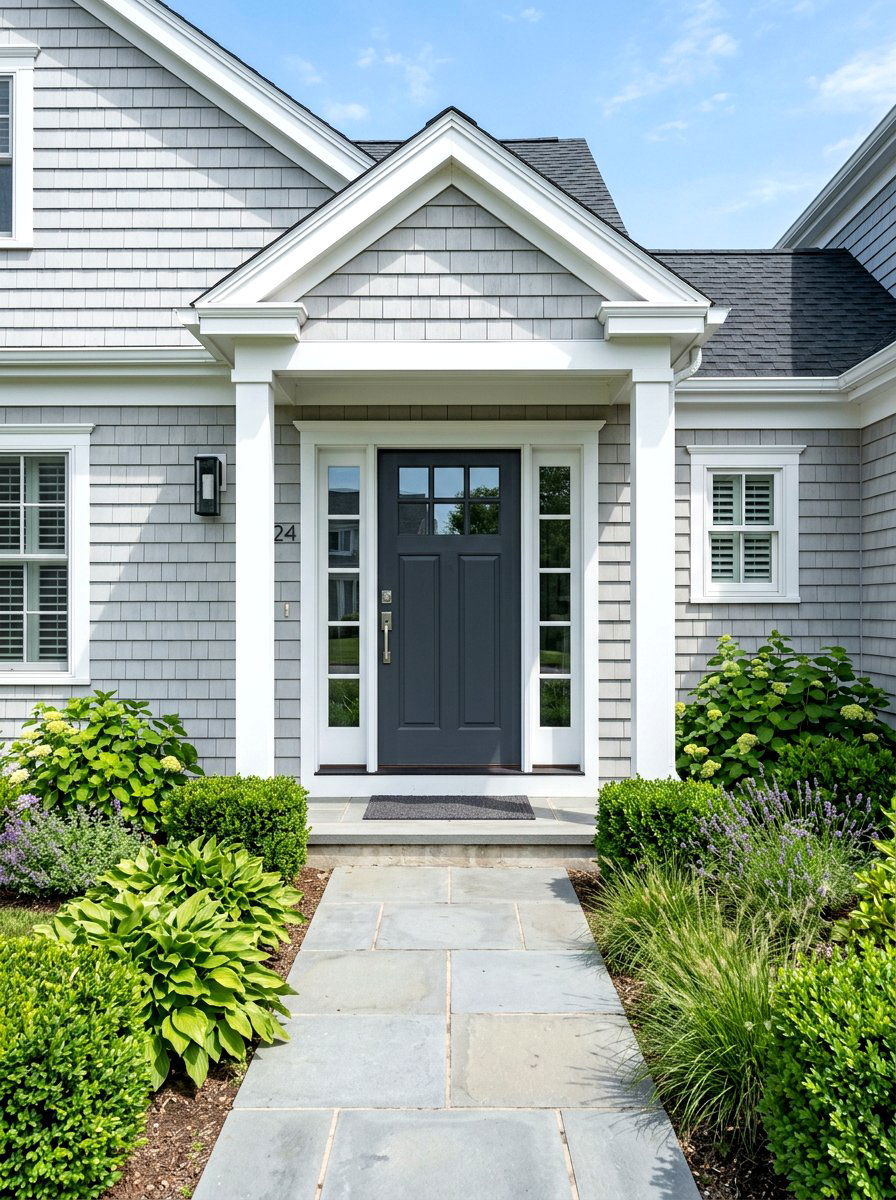 Dark Gray Cape Cod Front Door - 30 Cape Cod front door ideas