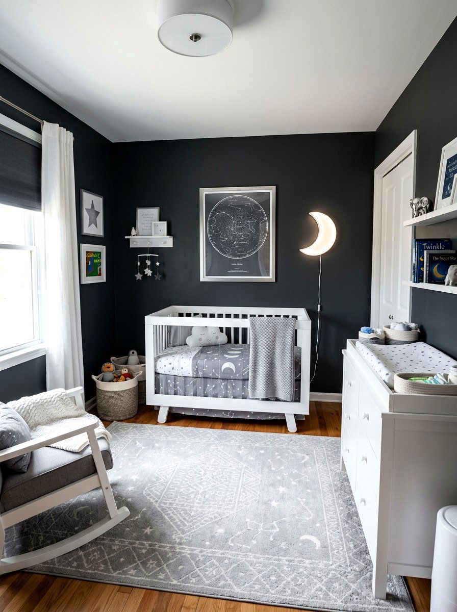 Dark Gray Nursery Paint - 30 celestial nursery ideas