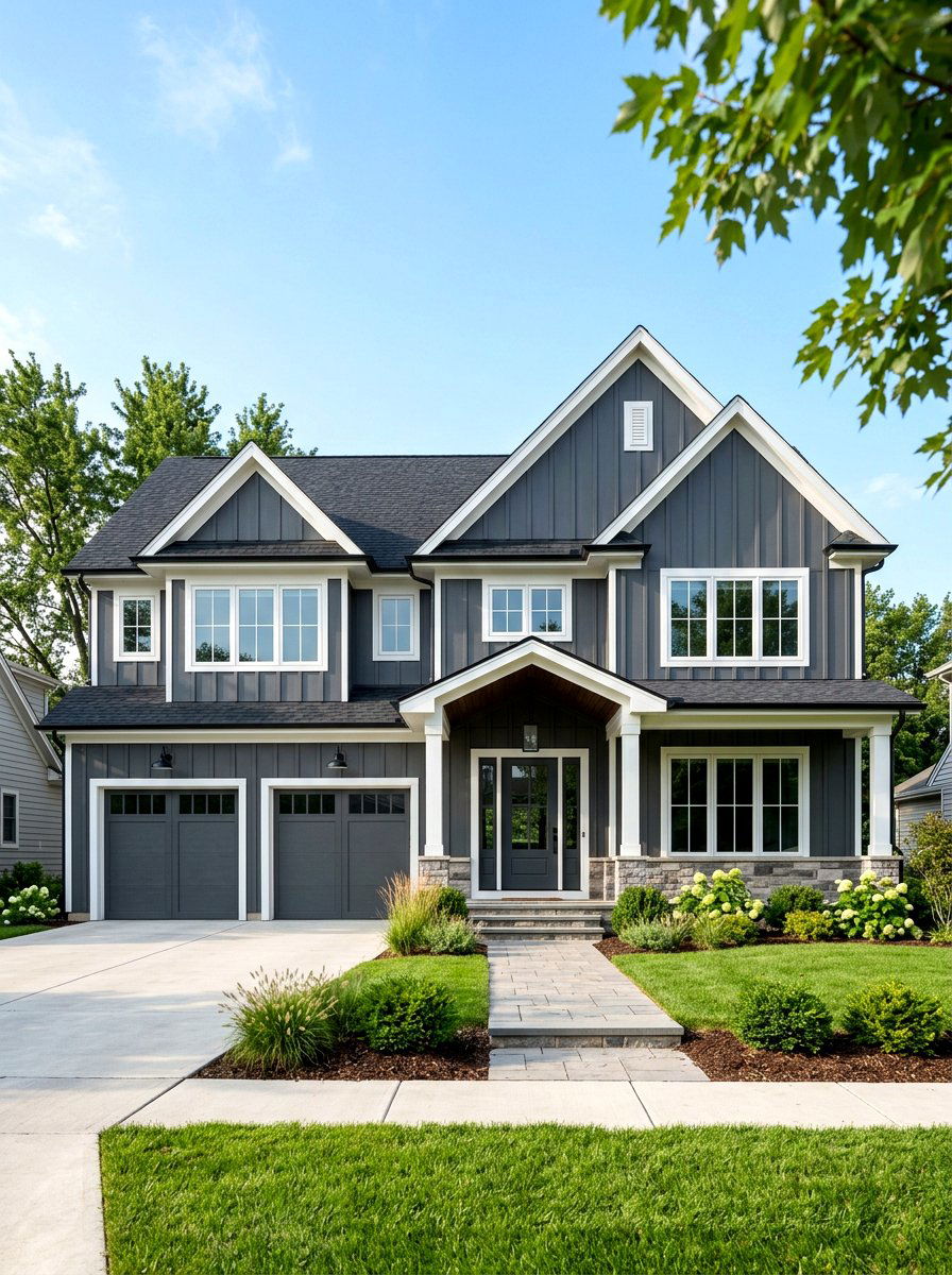 Dark Gray Vertical Siding - 30 vertical siding exterior ideas