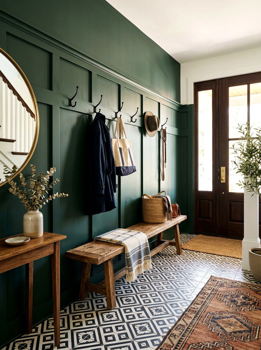 Dark Green Board And Batten - 30 wall panel molding ideas