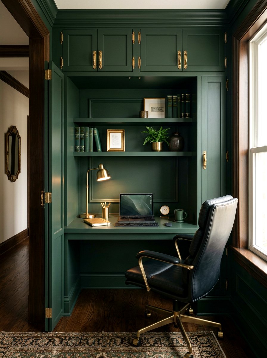 Dark Green Cloffice - 30 cloffice ideas