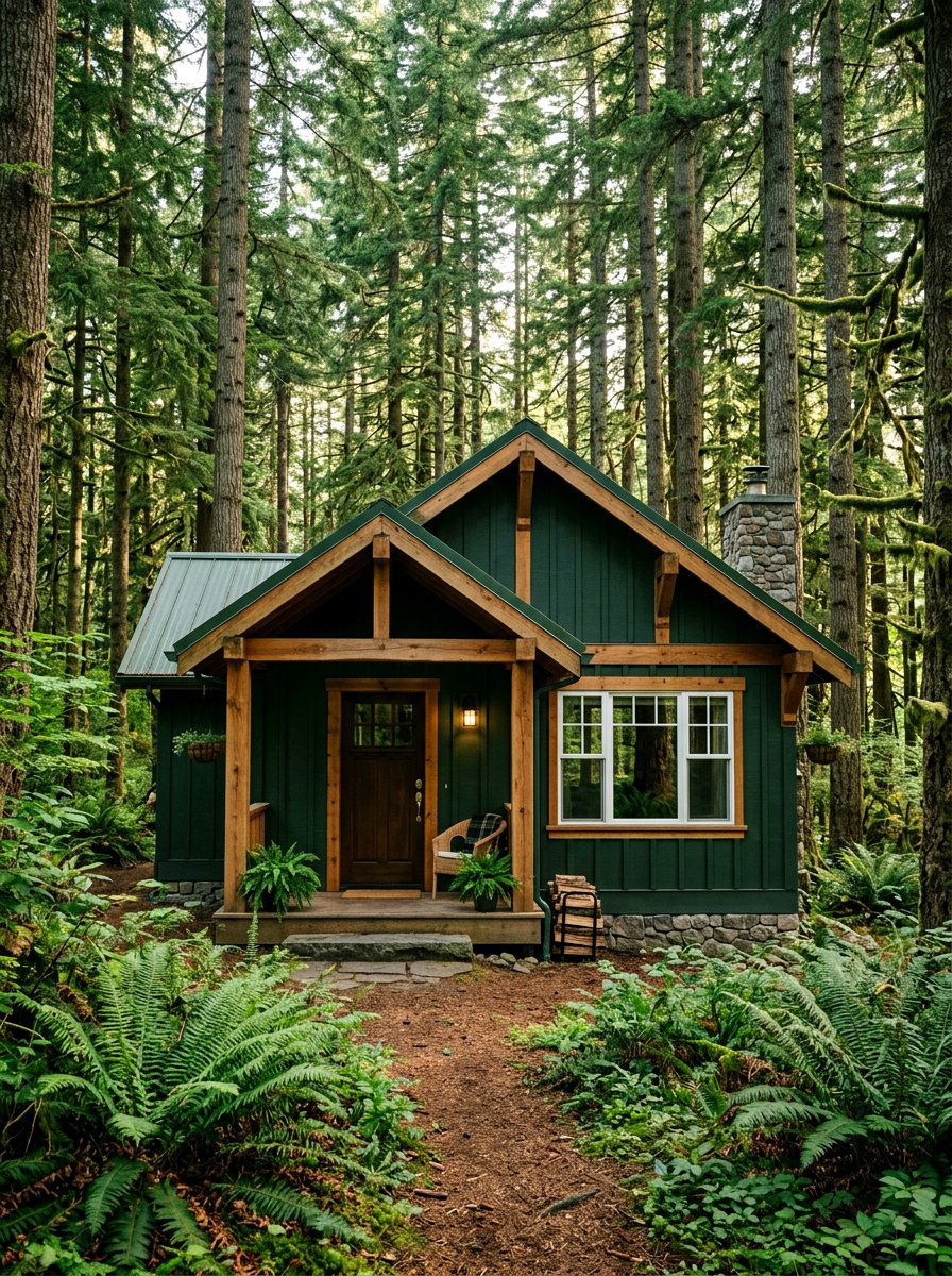 Dark Green Cottage - 30 cottage exterior ideas