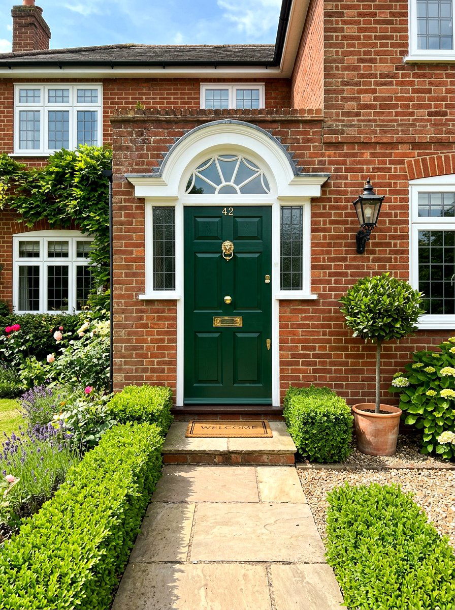 Dark Green Front Door - 30 cottage front door ideas