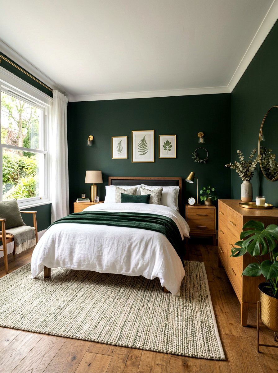 Dark Green Guest Bedroom - 30 guest bedroom ideas