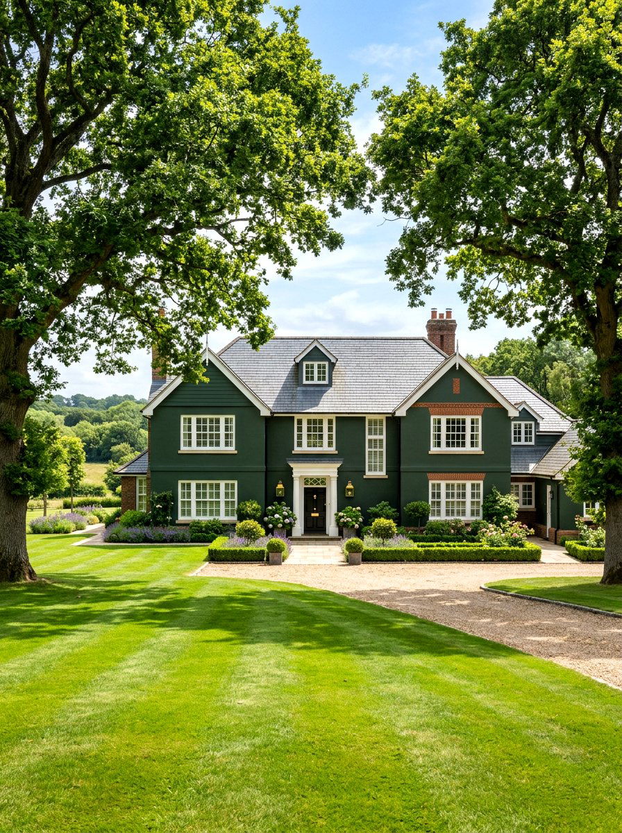 Dark Green House Exterior - 30 exterior paint color ideas