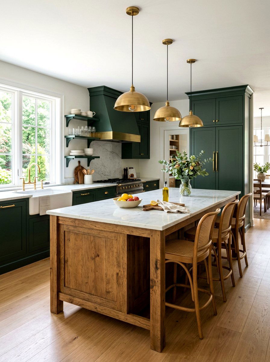 Dark Green Kitchen Cabinets Brass - 30 unlacquered brass kitchen ideas