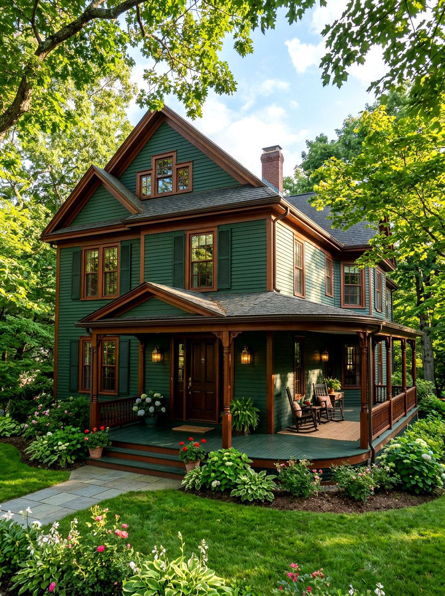 Dark Green Wood Siding - 30 horizontal siding exterior ideas