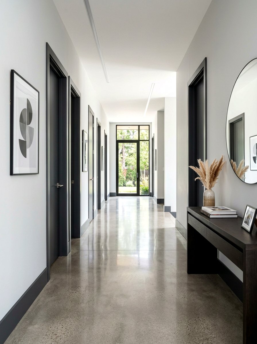 Dark Grey Baseboards Light Walls - 30 contrast trim wall ideas