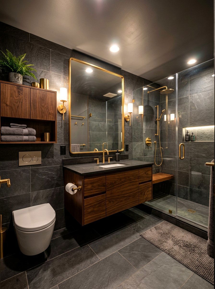 Dark Grey Basement Bathroom - 30 basement bathroom ideas