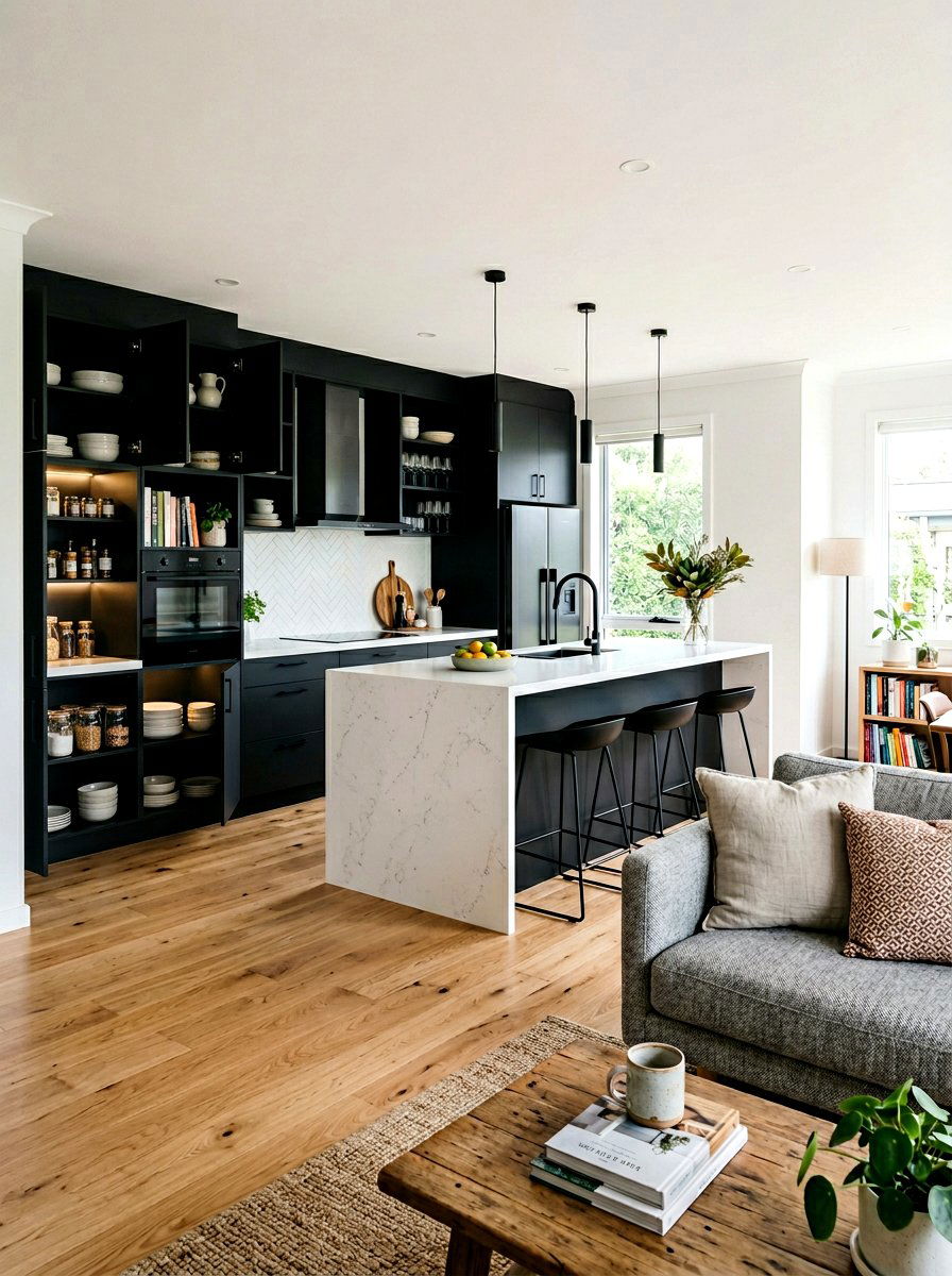 Dark Kitchen Cabinet Open Layout - 30 open floor plan ideas