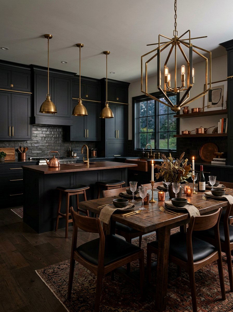 Dark Kitchen Dining Space - 30 kitchen dining combo ideas