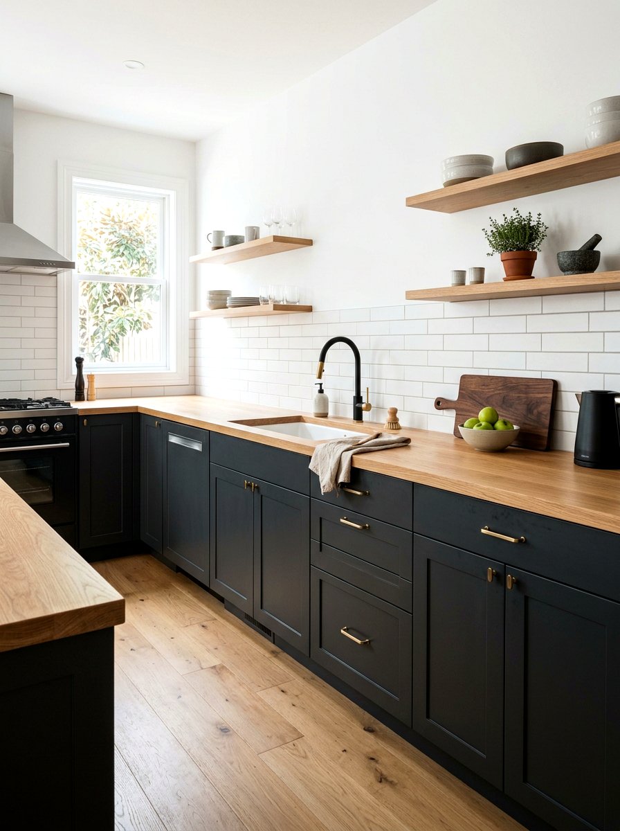 Dark Kitchen Lower Cabinets - 30 no upper cabinet kitchen ideas