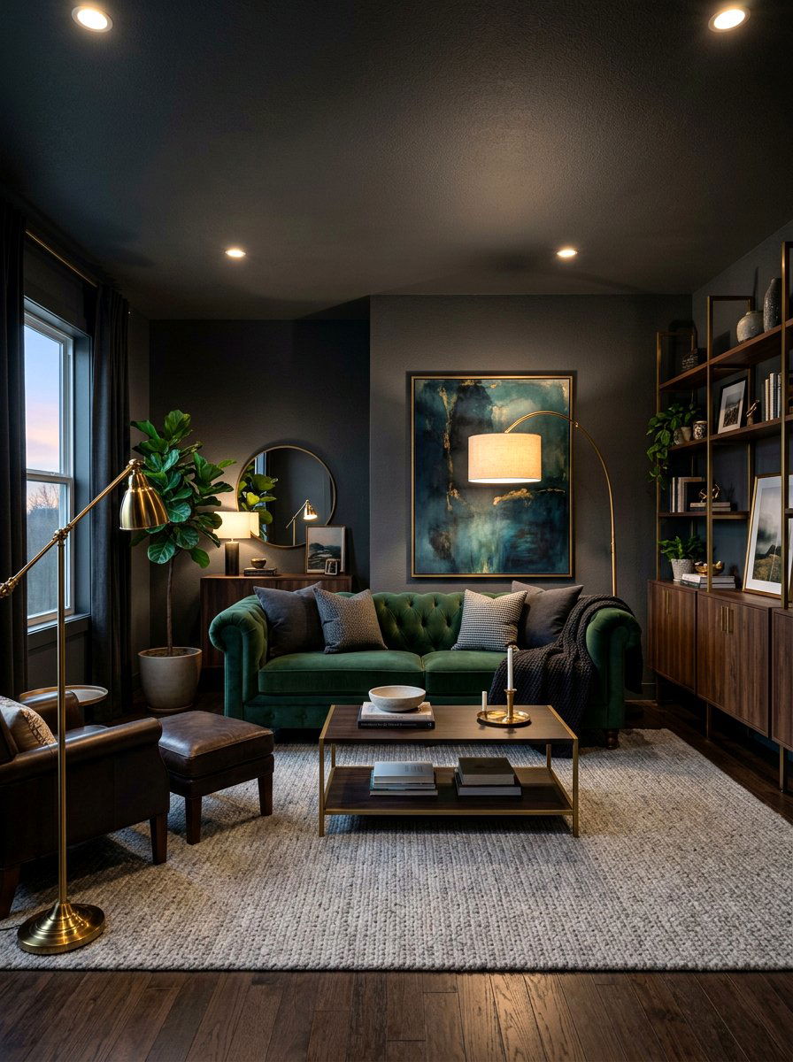 Dark Living Room Aesthetic Style - 30 L shaped living room ideas